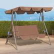 enjoy the outdoors in style: goldsun durable 2-seat swing with weather-resistant canopy and removable cushion logo