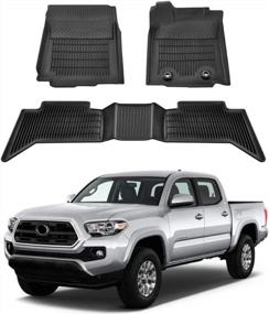 img 4 attached to 2016-2017 Tacoma Double Cab Crew Cab Floor Mats Liners - All Weather Carpet Protector By MotorFansClub