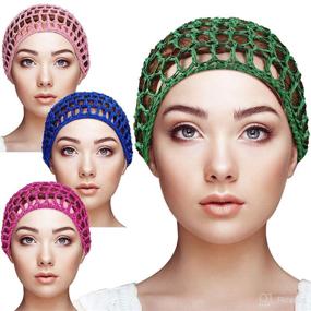 img 4 attached to 🧶 Crochet Hairnet Ornament: Versatile Sleeping and Bathing Accessories