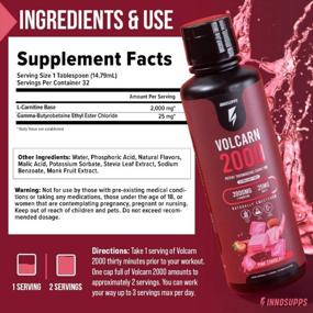 img 1 attached to Volcarn 2000 By InnoSupps: Liquid L-Carnitine For Energy Boost, Caffeine-Free With Natural Sweeteners, 32 Servings (Candy Peach Rings)