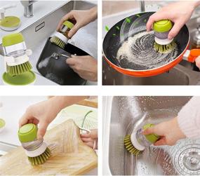 img 3 attached to 🧽 Dishwashing Scrub Brush with Soap Dispenser - Ideal for Cleaning Pots, Pans, and Sinks in the Kitchen