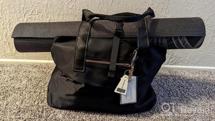 img 1 attached to CHICECO Grey Travel Yoga Gym Bag For Women - Work Tote With 2 Separate Shoe Bags, Wet/Dry Storage Pockets & Carryall Sports Duffle Bag review by Rick Booth