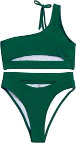 img 2 attached to 👙 Lilosy Shoulder Brazilian Swimsuit: Stylish Women's Clothing for Beaches and Pools by Swimsuits & Cover Ups