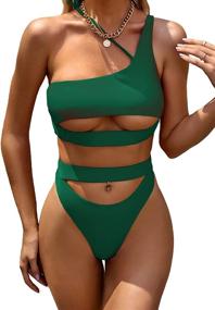 img 4 attached to 👙 Lilosy Shoulder Brazilian Swimsuit: Stylish Women's Clothing for Beaches and Pools by Swimsuits & Cover Ups