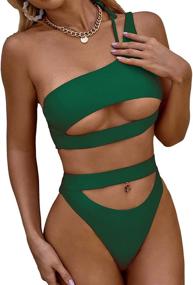 img 3 attached to 👙 Lilosy Shoulder Brazilian Swimsuit: Stylish Women's Clothing for Beaches and Pools by Swimsuits & Cover Ups