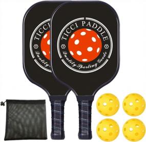 img 4 attached to TICCI Pickleball Paddle Set 2 Premium Graphite Craft Rackets Honeycomb Core 4 Balls Ultra Cushion Grip Racquet 1 Carry Bag Accessories Gift Men Women Kids Indoor Outdoor (Black)