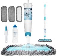 🧹 floor cleaning spray mop - 600ml refillable bottle, 3 washable mop pads, 1 scraper - microfiber spin hardwood floor mop - ideal for wood floor, kitchen, laminate, ceramic tiles logo