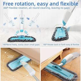 img 1 attached to 🧹 Floor Cleaning Spray Mop - 600ML Refillable Bottle, 3 Washable Mop Pads, 1 Scraper - Microfiber Spin Hardwood Floor Mop - Ideal for Wood Floor, Kitchen, Laminate, Ceramic Tiles