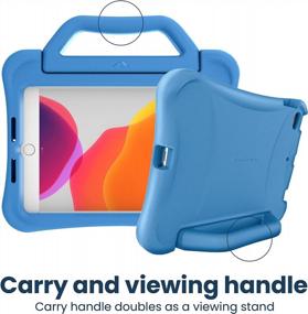 img 1 attached to Чехол Brenthaven Edge Bounce для iPad Mini 4/5 с ручкой и подставкой — сверхмощный планшет из пены EVA для детей, окно и защитная подложка — светло-голубой
