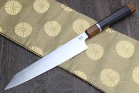 img 2 attached to Yoshihiro ZDP-189 High Carbon Stainless Steel Utility Kiritsuke Slicer Knife Ebony Handle With Sterling Silver Ring And Nuri Saya (9.5'' (240Mm))