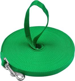 img 3 attached to Downtown Pet Supply - Long Dog Leash for Effective Recall 🐶 & Obedience Training - Nylon - 20 ft - Green Dog Leash