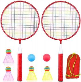 img 3 attached to Ultimate Fun For Kids: Durable Badminton Racket Set With Table Tennis - Perfect For Indoor And Outdoor Sports