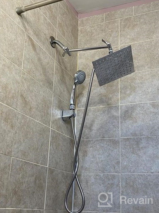 img 1 attached to Aisoso Shower Extension Arm - Adjustable Height And Angle Arm With Premium Solid Brass Construction And Anti-Leak Design review by Alex Prince