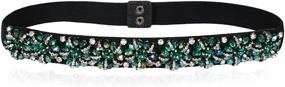 img 4 attached to Dorchid Womens Crystal Waistbands Champagne Women's Accessories at Belts