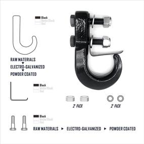 img 2 attached to 🔗 HOUERT Universal Recovery Tow Hook with Safety Latch J Hooks - Heavy Duty Towing Accessory for SUVs, Motorbikes - 10,000 lbs Capacity, Black (2 Pack)