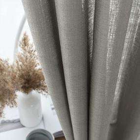 img 3 attached to Melodieux Grey Semi Sheer Curtains 84 Inches Long For Living Room - Linen Look Bedroom Rod Pocket Voile Drapes, 52 By 84 Inch (2 Panels)