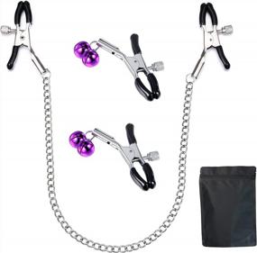 img 2 attached to Stainless Steel Non-Piercing Nipple Rings With Choker And Chain - QWALIT Fake Nipplerings For Women And Men, Faux Body Piercing Jewelry With Nipple Clamps, Ideal For Clip-On Fashion Accessory