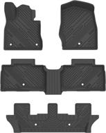 🚗 2020-2022 ford explorer 7 passenger full set tpe floor mats | all weather custom fit | including 1st, 2nd, and 3rd rows car liners | black (7 seater only) logo