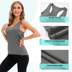 img 2 attached to Workout Tank Tops For Women, Quick Dry Sleeveless Shirts Yoga Tops Athletic T-Shirts Mesh Racerback For Sport Gym Running