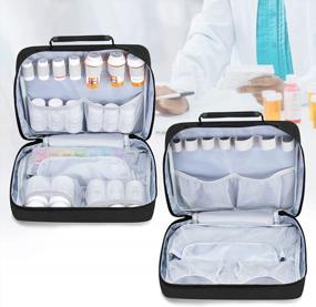 img 1 attached to Damero Pill Bottle Organizer, Medicine Storage Bag Medication Travel Carrying Case For Pill Organizer, Vitamins, Medical Supplements, Black, Patent Design