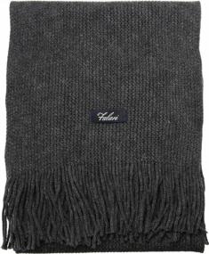 img 1 attached to 🧣 Falari Knitted Winter Scarf 2098 BLACK: Stylish & Warm Men's Accessory