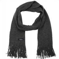 🧣 falari knitted winter scarf 2098 black: stylish & warm men's accessory logo