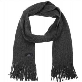 img 2 attached to 🧣 Falari Knitted Winter Scarf 2098 BLACK: Stylish & Warm Men's Accessory