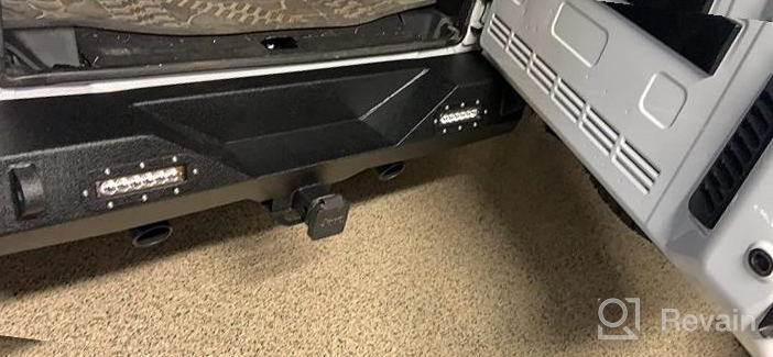 img 1 attached to Upgrade Your Jeep With LEDKINGDOMUS Rear Bumper: Fits 07-18 Wrangler JK And Unlimited With LED Lights And Hitch Receiver In Textured Black review by Lance Jenkins