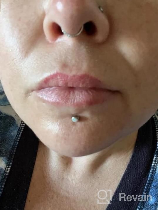 img 1 attached to 316L Stainless Steel CZ/OPAL Septum Clicker Ring: PeakLink Jewelry For Nose, Cartilage, And Belly Piercings Including Septum, Daith, Helix, Tragus, And Lobe review by Nadia Miller