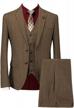 classic vintage tweed herringbone wool blend tailored men's suit in solid charcoal, 3-piece set logo