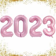 украшения для вечеринки в канун нового года 2023 - 40-дюймовые воздушные шары с розовыми цифрами логотип