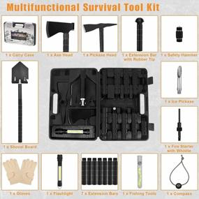 img 3 attached to Iunio Survival Shovel Axe Kit: All-In-One Off-Roading Multitool For Outdoor, Car Emergency & Camping Adventures!