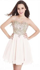 img 4 attached to Junior'S Gold Lace Applique Short Quinceanera Homecoming Dresses By Babyonline