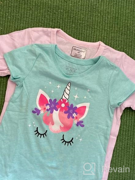 img 1 attached to 🌸 Casual Graphic Flower Girl Tops - Jersey Tunic Shirts Set of 3 - Long Sleeve Cotton Crewneck Tees in Pink and Purple - Size 7 review by Catherine Schwarzer