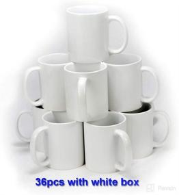 img 1 attached to ☕️ 36-Pack Bulk Bundle, 11oz Sublimation Mugs/Cups, Ceramic Blank Coffee Mug & White Cup - Ideal for Sublimation Printing - White (36pc White)