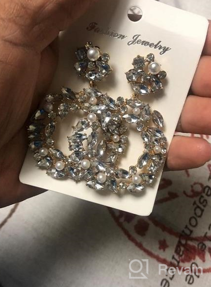 img 1 attached to 💎 Glamorous Aidyfeso Statement Drop Earrings: Stunning Crystal Stone Rhinestones, Perfect for Women, Girls, Weddings, Parties & Holidays! review by Damon Blazis