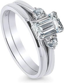img 4 attached to BERRICLE Sterling Zirconia Anniversary Engagement Women's Jewelry ~ Wedding & Engagement