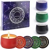 experience the magic of aromatherapy with scented candle gift set – 4 pack of natural soy wax, travel tin candles with strong fragrance of essential oils logo