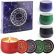 experience the magic of aromatherapy with scented candle gift set – 4 pack of natural soy wax, travel tin candles with strong fragrance of essential oils logo