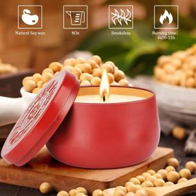 img 3 attached to Experience The Magic Of Aromatherapy With Scented Candle Gift Set – 4 Pack Of Natural Soy Wax, Travel Tin Candles With Strong Fragrance Of Essential Oils