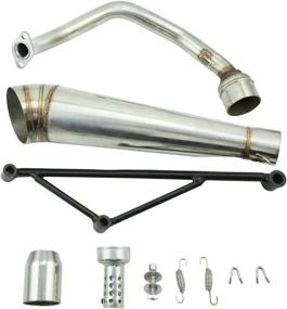 img 1 attached to 🏁 Annpee GY6 125cc 150cc 7-inch High Performance Racing Exhaust Muffler System - Ultimate Silver Upgrade for Scooters, Mopeds, ATVs, and Go Karts