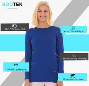 img 3 attached to Women'S Thermal Underwear Shirt - Bodtek Premium Fleece Lined Long Sleeve Baselayer Top
