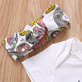 img 1 attached to Newborn Baby Girl Floral Clothes Long Pants Outfits Short Sleeve Donuts Romper Bodysuit Headband