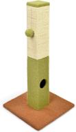 petellow 31-inch tall cactus cat scratching post with 2 play balls - natural sisal-covered square cat scratching tower for indoor cats - ideal cat scratcher for kittens and large cats logo