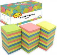 3x3 self-stick sticky notes, 36 pads, 100 sheets/pad assorted colors, easy to post for study & daily life logo
