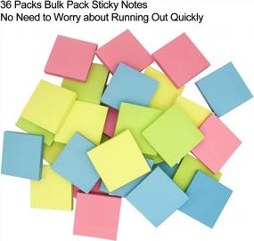 img 3 attached to 3X3 Self-Stick Sticky Notes, 36 Pads, 100 Sheets/Pad Assorted Colors, Easy To Post For Study & Daily Life