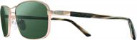 солнцезащитные очки revo clive: линзы из высококонтрастного поляризованного хрусталя в металлической прямоугольной оправе логотип