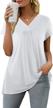 dutut women's pleated v-neck tunic top - casual short sleeve blouse with loose fit for everyday wear logo