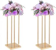 gold metal flower stand centerpiece: elegant 23.6 inch tall floor vase with geometric design for weddings and parties logo