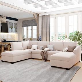 img 2 attached to Преобразите свою гостиную с помощью современного U-образного секционного дивана PURLOVE